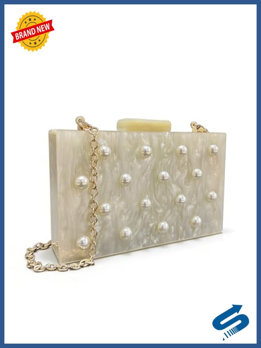 Acrylic Resin Pearl Evening Clutch Formal Wedding Bag